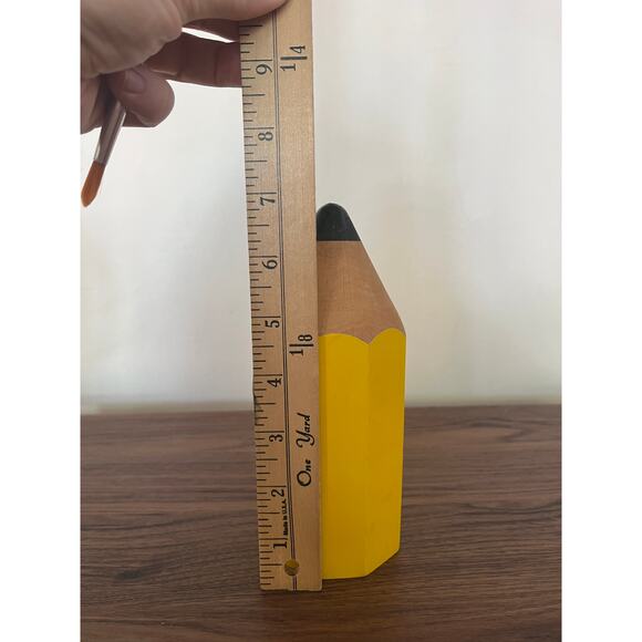 VTG Pencil Wood Piggy Bank Made in France Kitschy Whimsy Teacher Gift Classroom - Picture 8 of 8